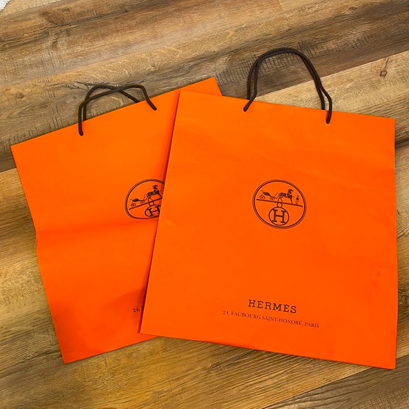Two Large HERMES paper shopping bags. - Picture 1 of 4